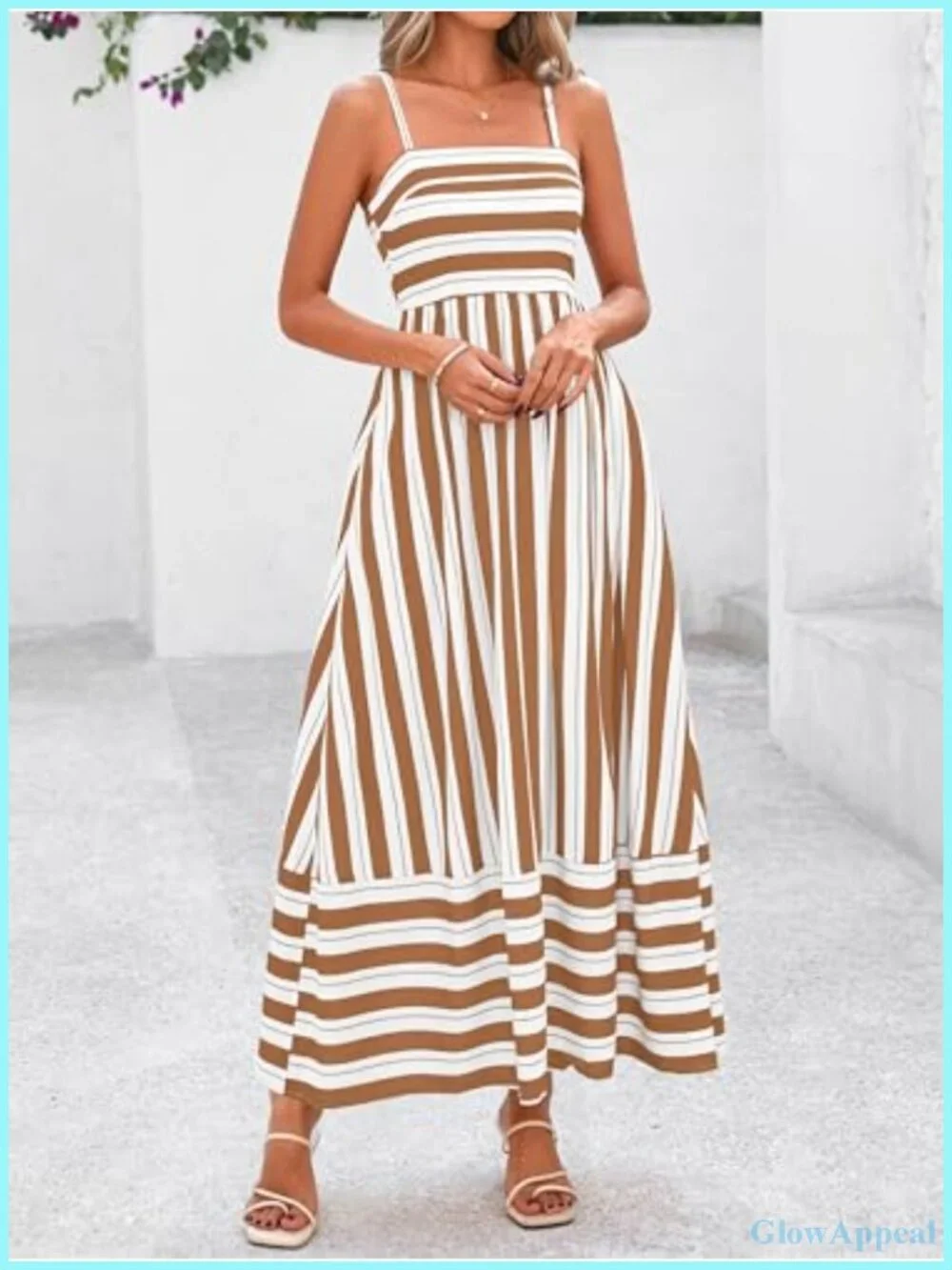 Spaghetti Strap Boho Floral Maxi Dress Viscose Square Neck Smocked Back